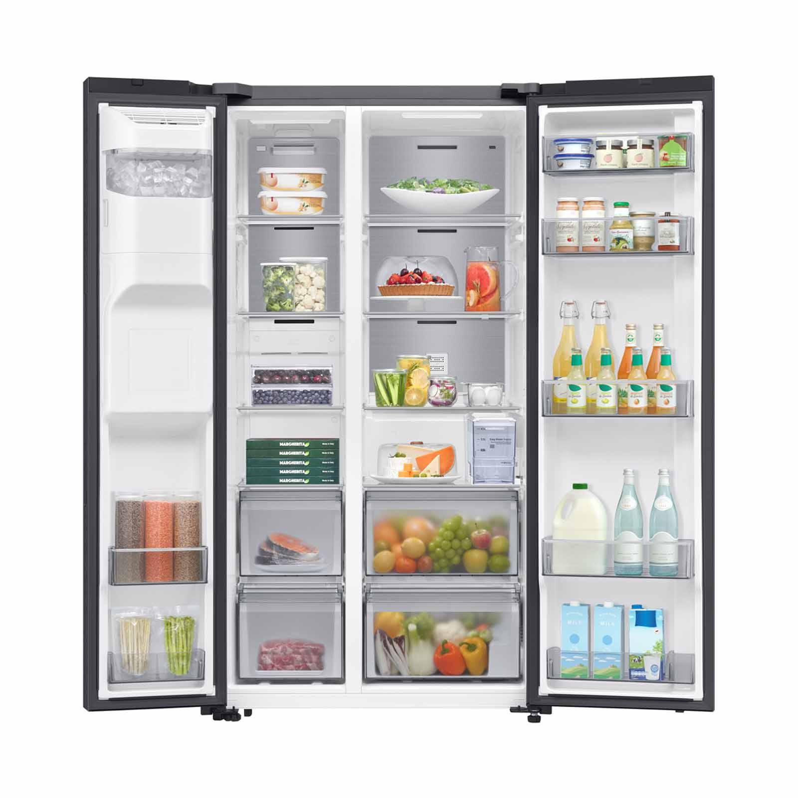 SAMSUNG Side By Side Fridge (635l) - Matt Doi Metal (non-plumbing) RS70F65K3FSS-image 4