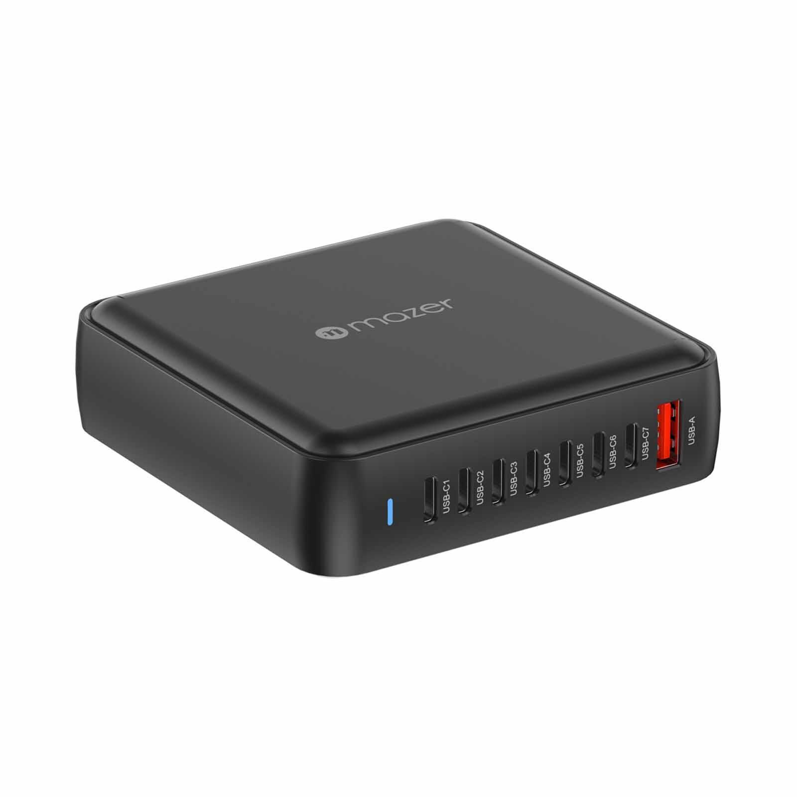 MAZER Ganprestige Uk Pd170w 8ports (7c1a) Desktop Charger With 1.5m Power Cable-black M-D170W-V5-BK-image 2