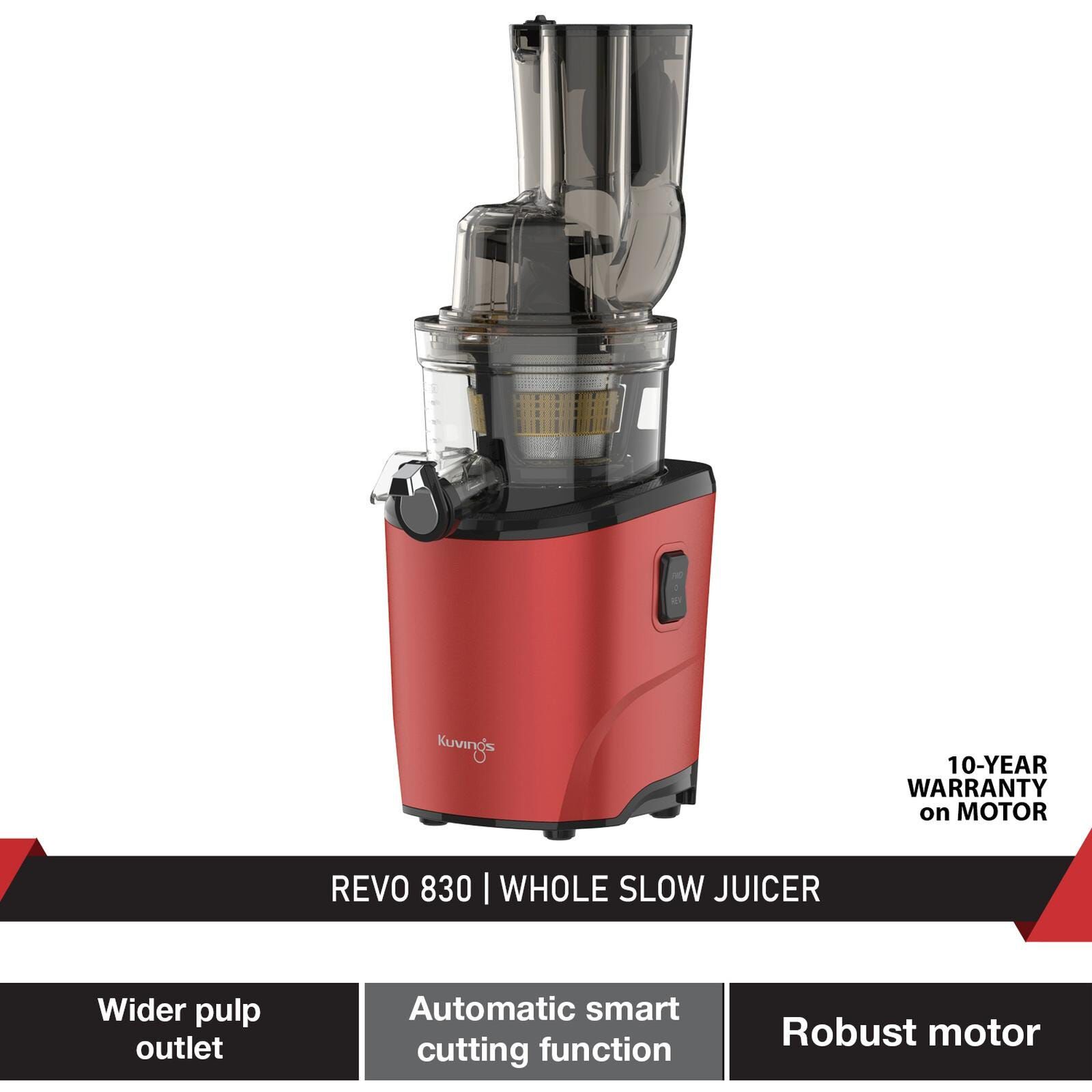 KUVINGS Whole Slow Juicer Revo 830 - Red REVO 830-image 1