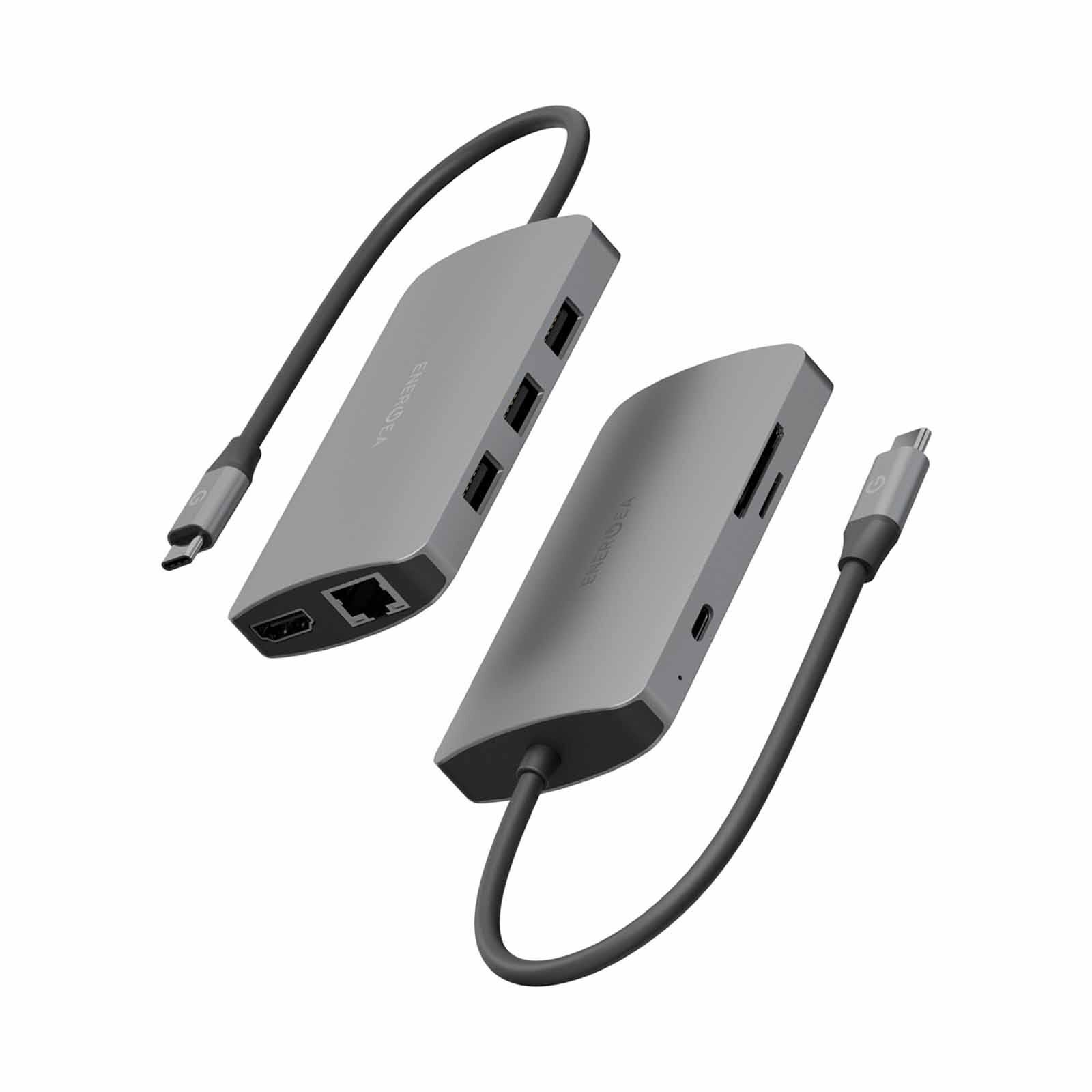 ENERGEA Aluhub Hd Pro 2 , 8 In 1 Aluminium Alloy Charging Hub - Gunmetal HUB-HDPRO2-GUN-image 2