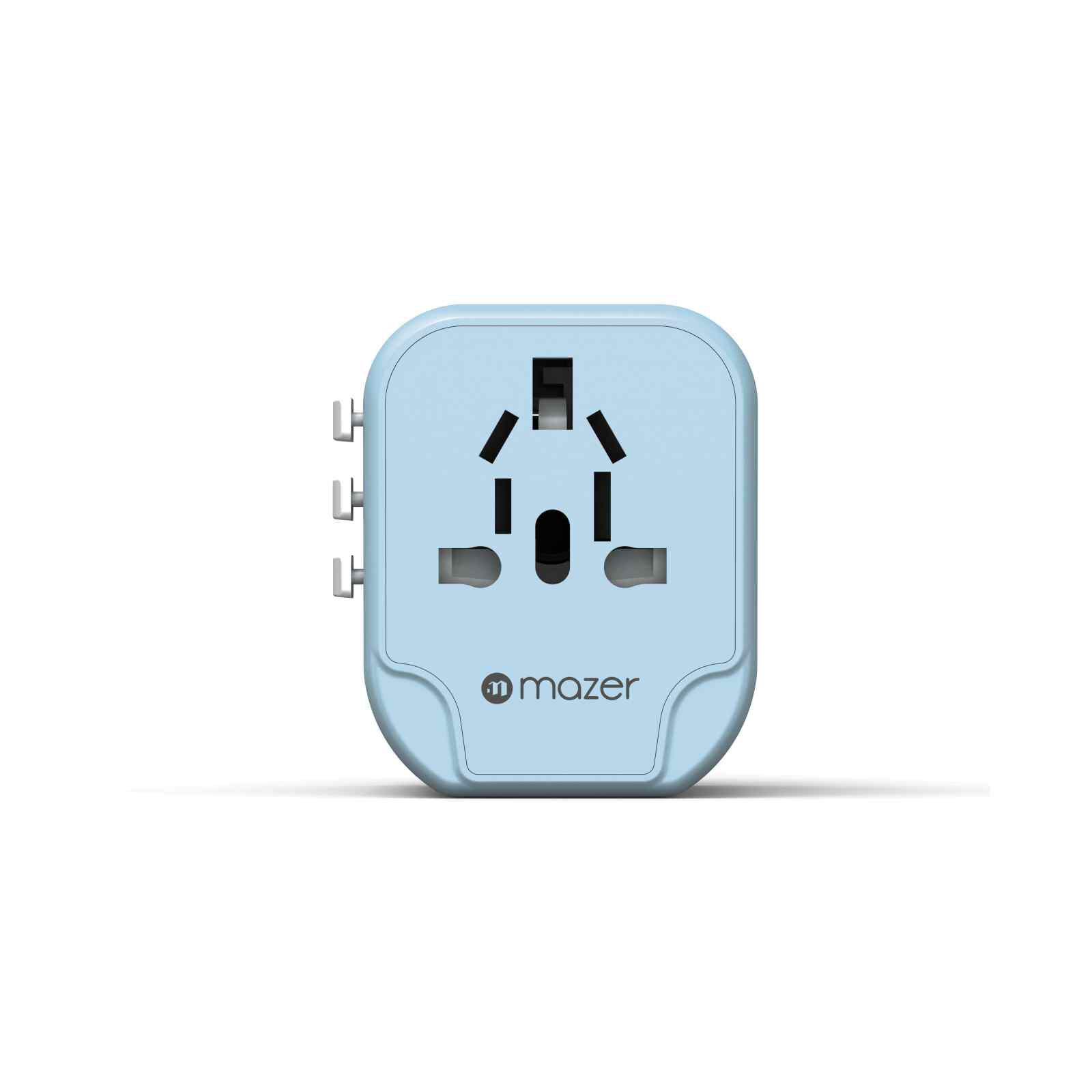 MAZER Travel 2a+1xsocket World Travel Charger-blue M-IFTRAVEL120-BL-image 6