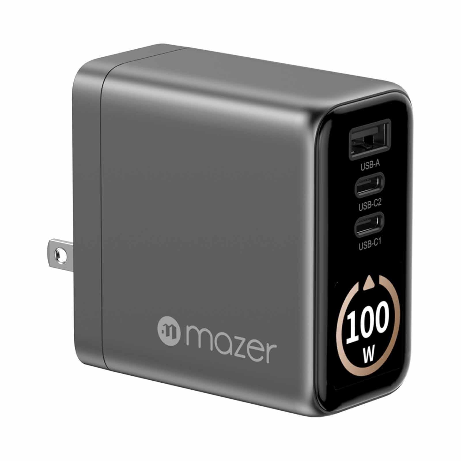MAZER Aiprestige Gan Pd100w 2c1a With Travel Plugs-blackgrey M-AI-G100W-V7-BG-image 6