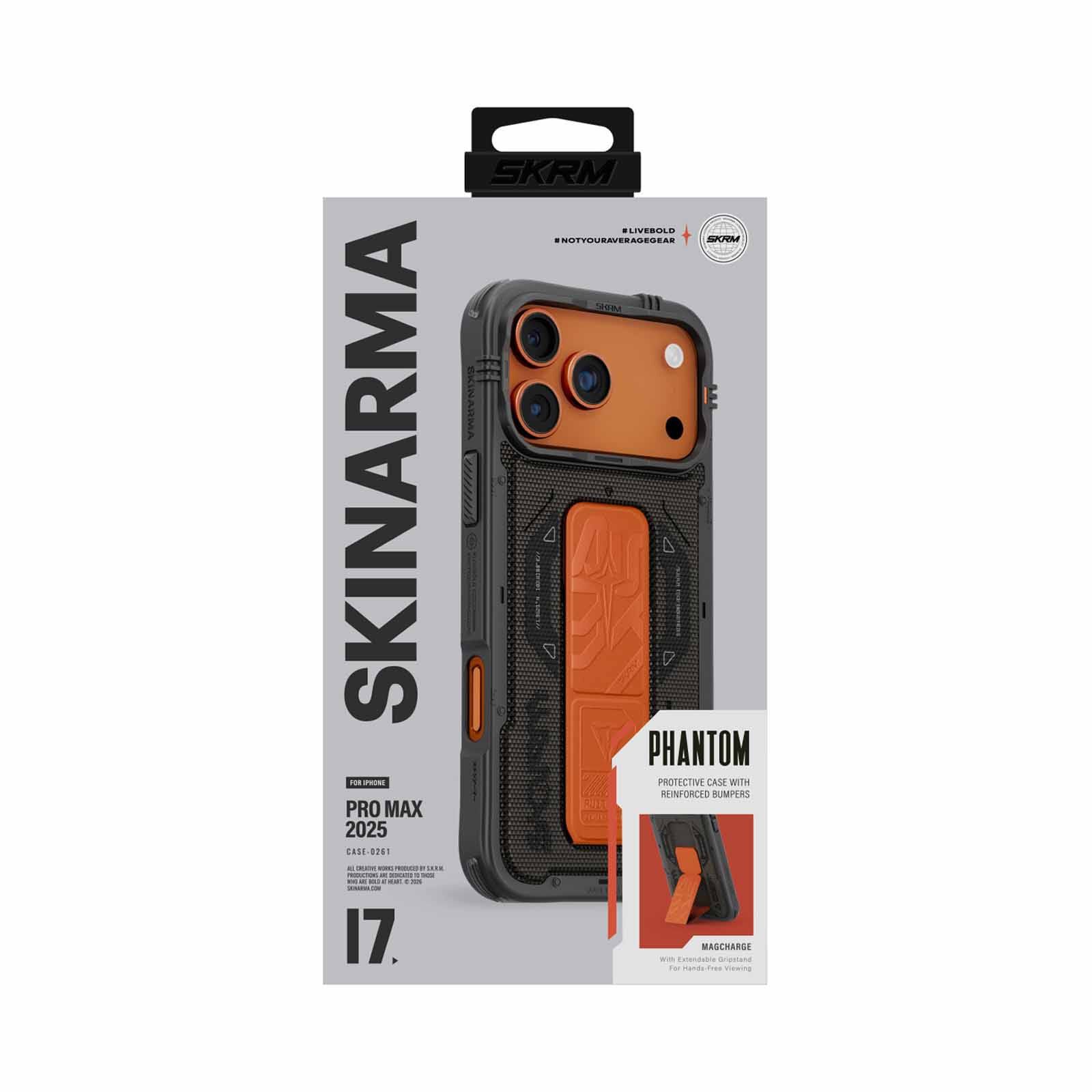 SKINARMA Iphone 17 Pro Max (2025) 6.9" Phantom (mag-charge + Grip-stand) SK-2025IPP6.9-PHTM-GRN-image 1