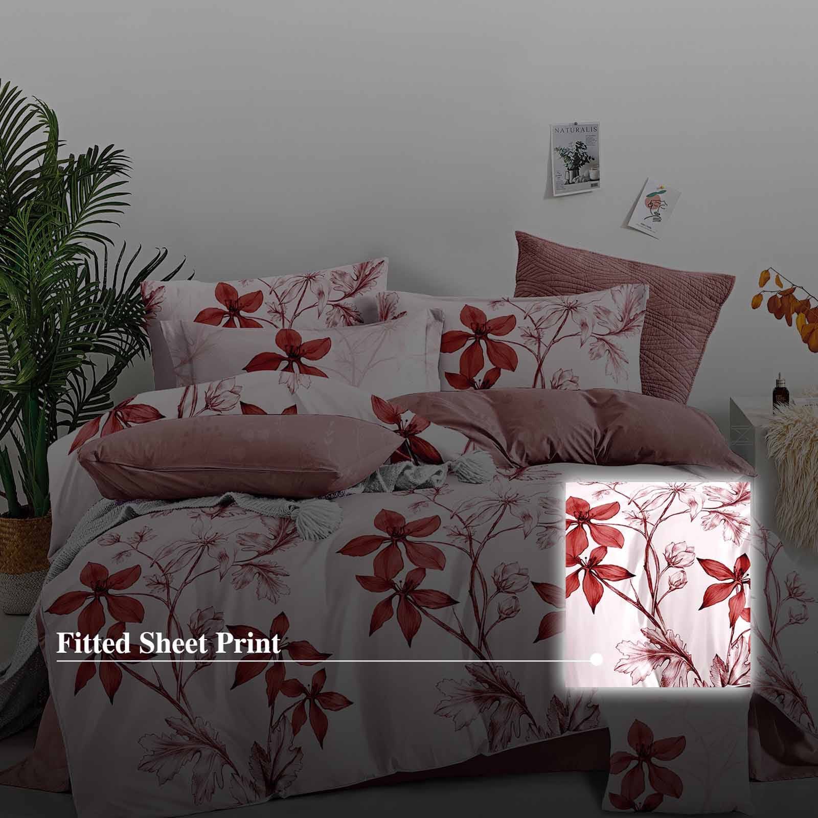 HILLCREST Hillcrest I 988tc Comfylux I Printed I Super Single Fitted Sheet Set I Romance ( Oe ) 7468 - B I SS I FS I ROMANCE-image 4
