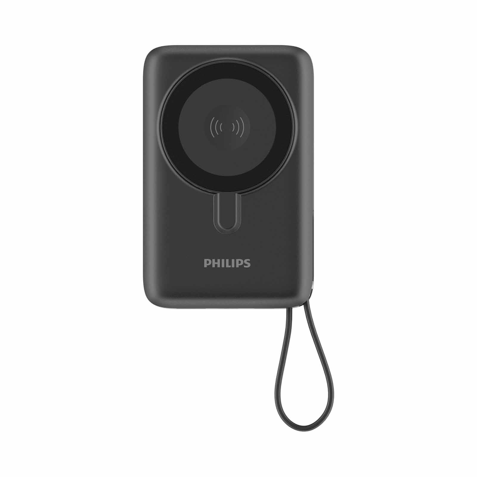 PHILIPS 20000mah (pd 22.5w, Input 1c, Ouput 1a+1c, With Cable C, Wireless Charging) - Black DLP9521CB/00-image 1