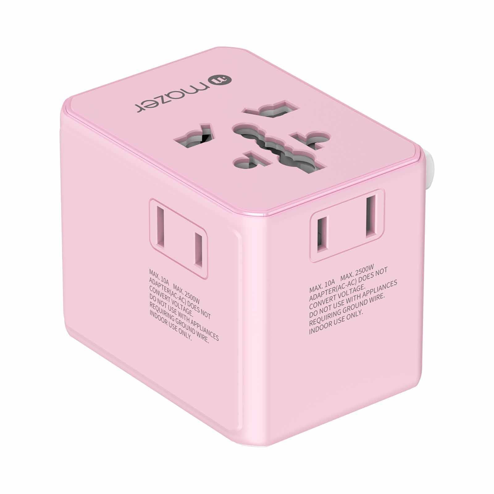 MAZER Infinitetravel 3c/2a Usb Pd70w + 3xac International Travel Adapter - Pink M-TC270-PK-image 3