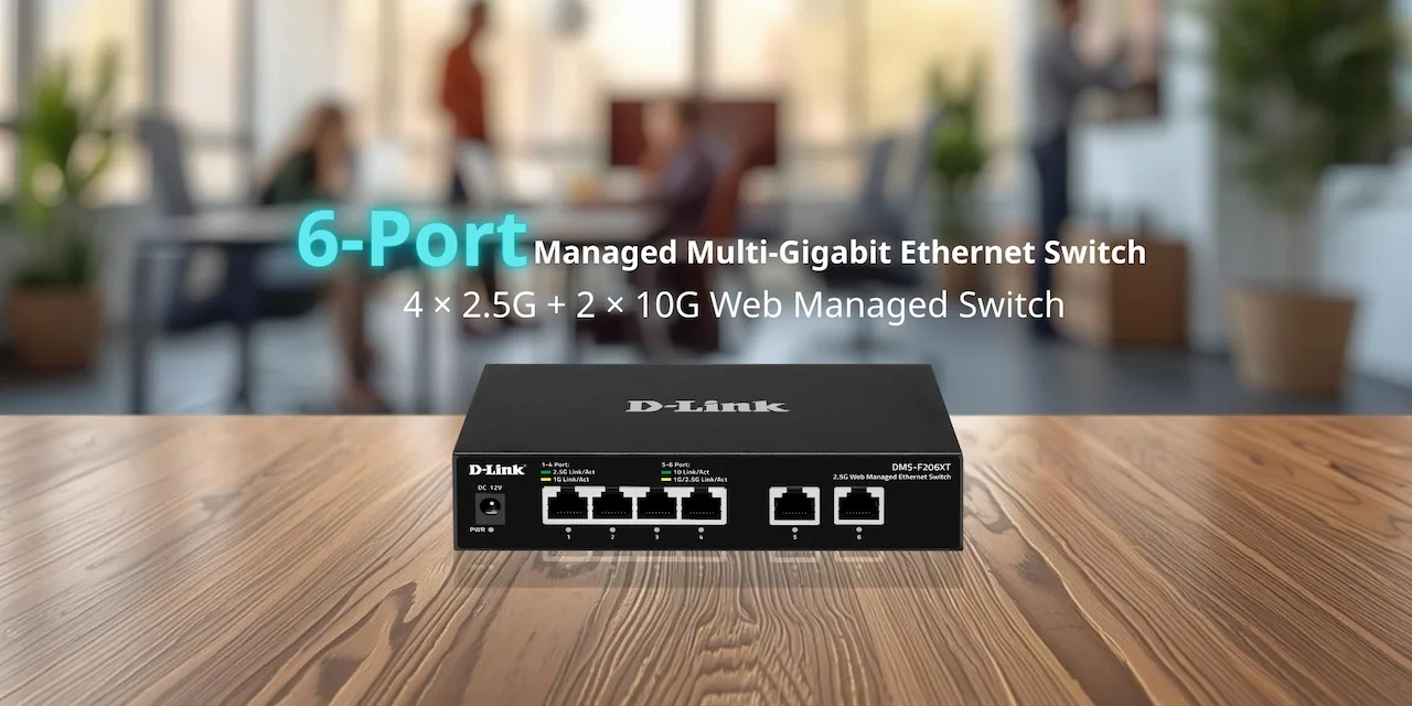 6-Port Managed Multi-Gigabit Ethernet Switch