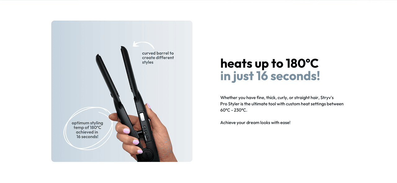 heats up to 180°C in just 16 seconds!