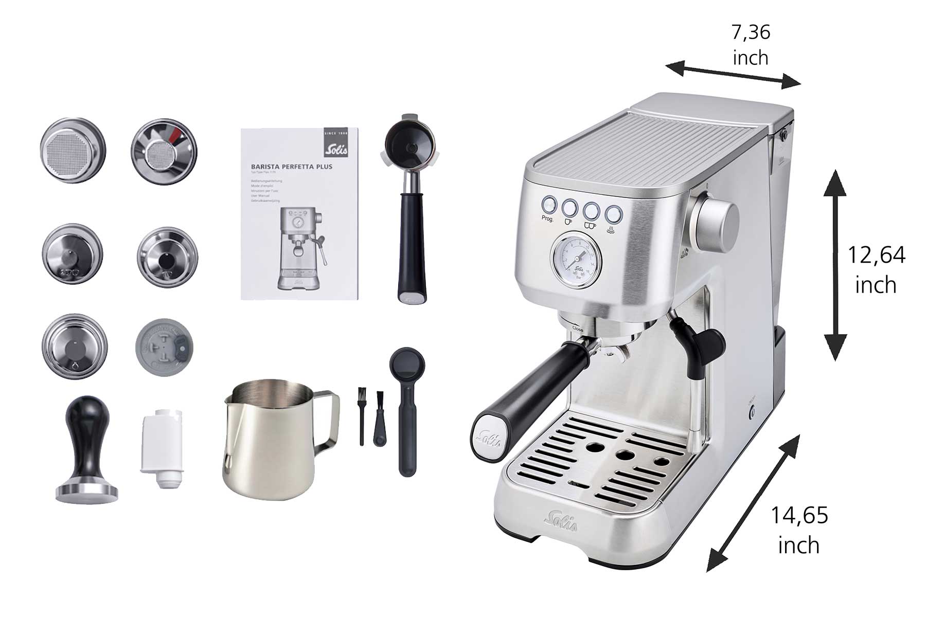 Dimensions of Solis Barista Perfetta Plus Black