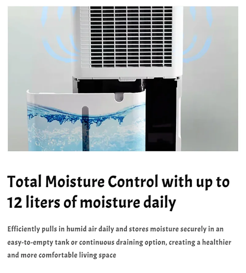 Total Moisture Control with up to 12 liters of moisture daily