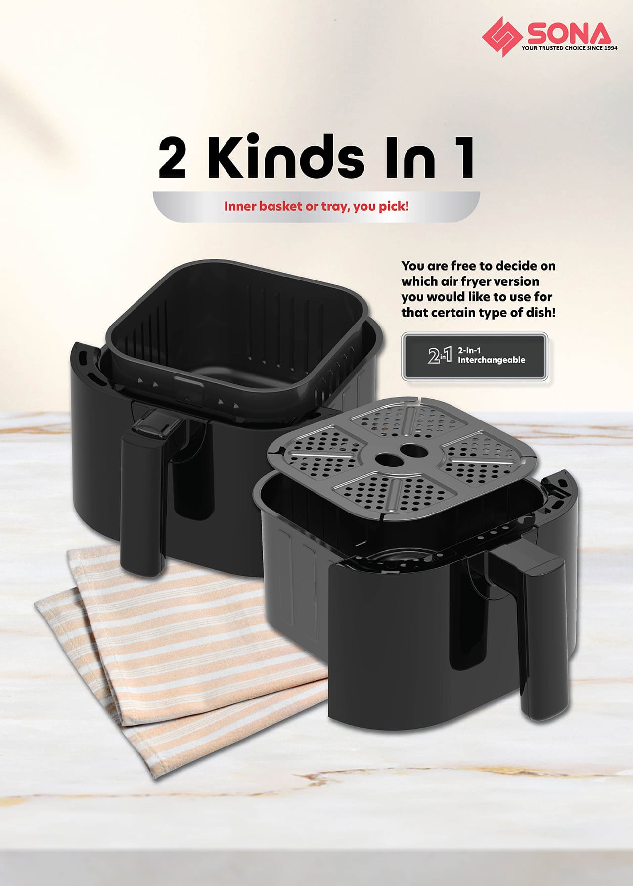 Inner basket or tray, you pick!