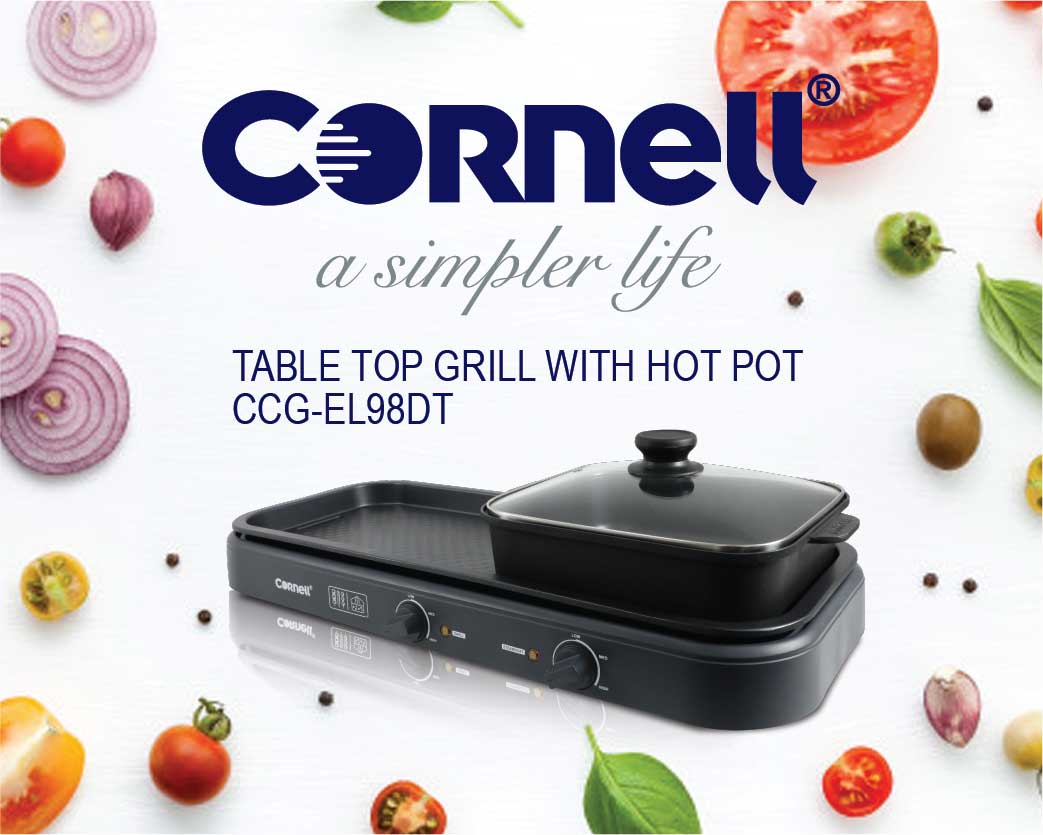 Cornell Table Top Grill with Hot Pot CCG-EL98DT