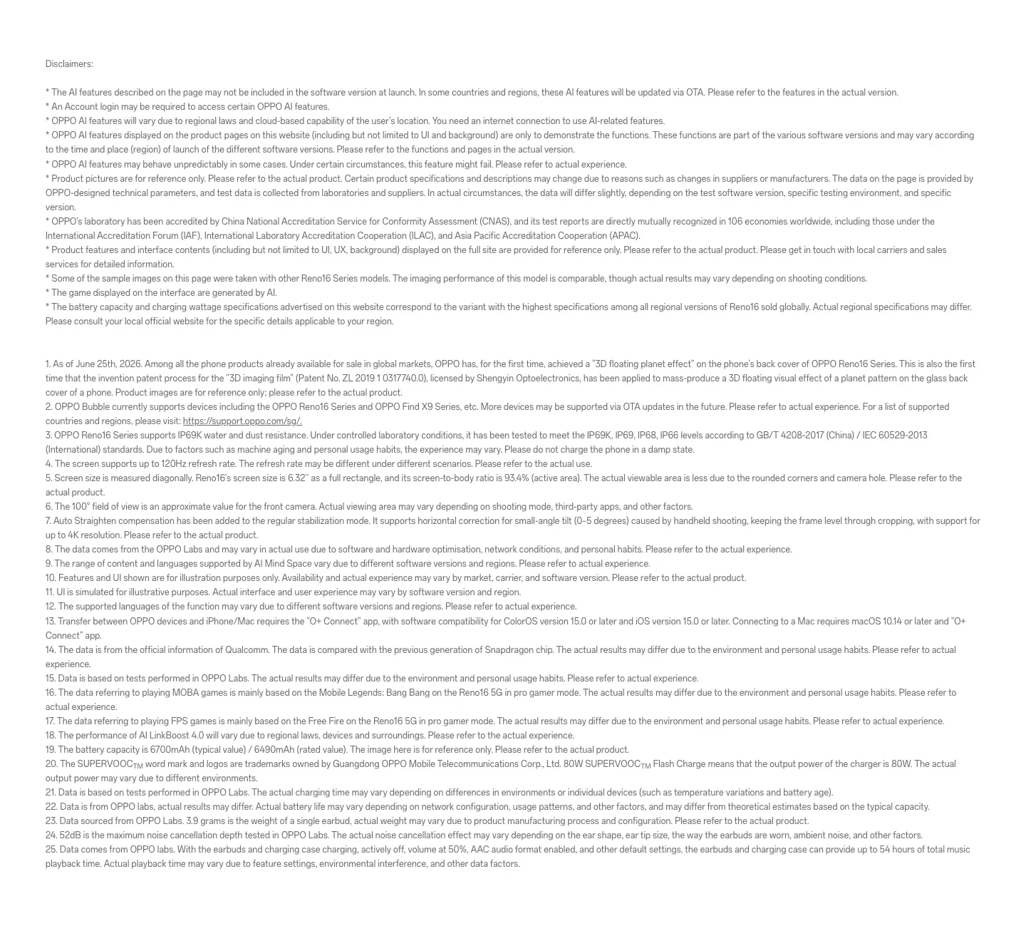 Disclaimers