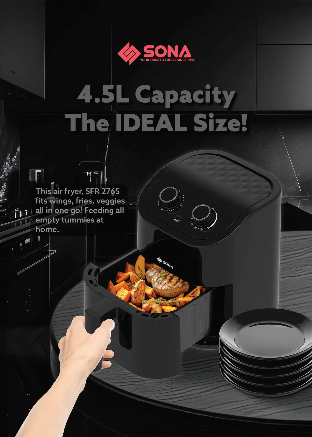4.5L Capacity The IDEAL Size!