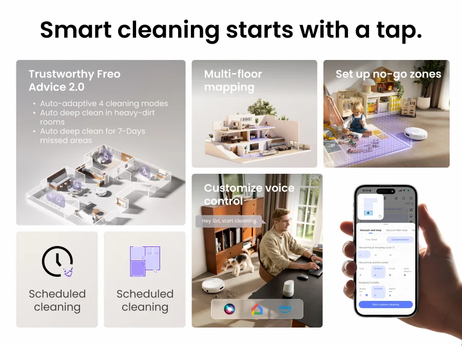Smart cleaning starts with a tap.