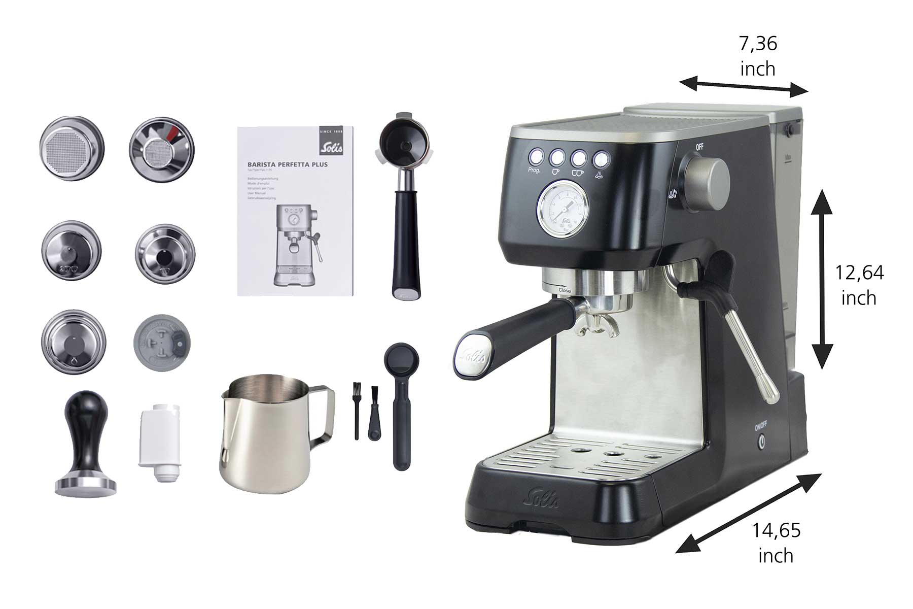 Dimensions of Solis Barista Perfetta Plus Black