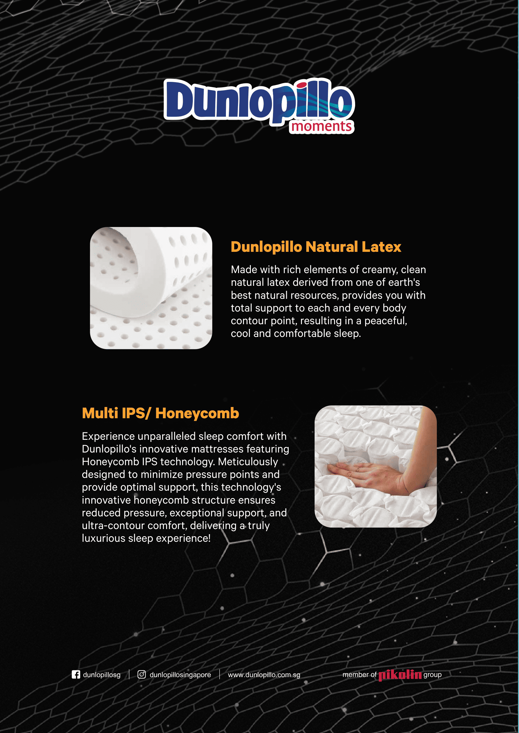 Dunlopillo Natural Latex / Multi IPS/ Honeycomb