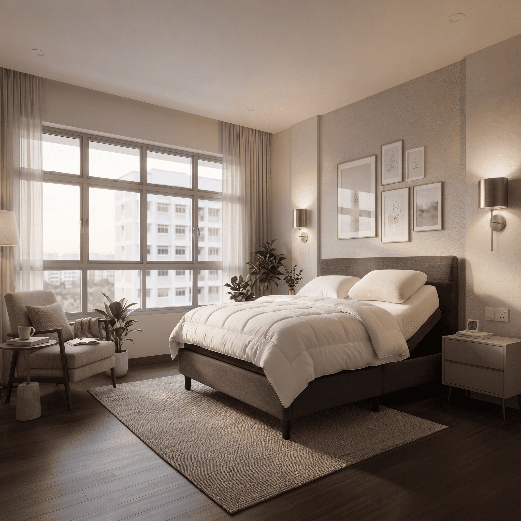 Modern Bedroom Bedding Setup