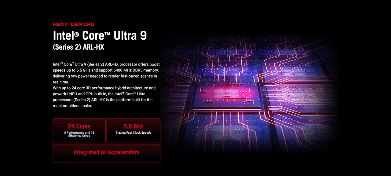 NEXT-GEN CPU Intel® Core™ Ultra 9 (Series 2) ARL-HX