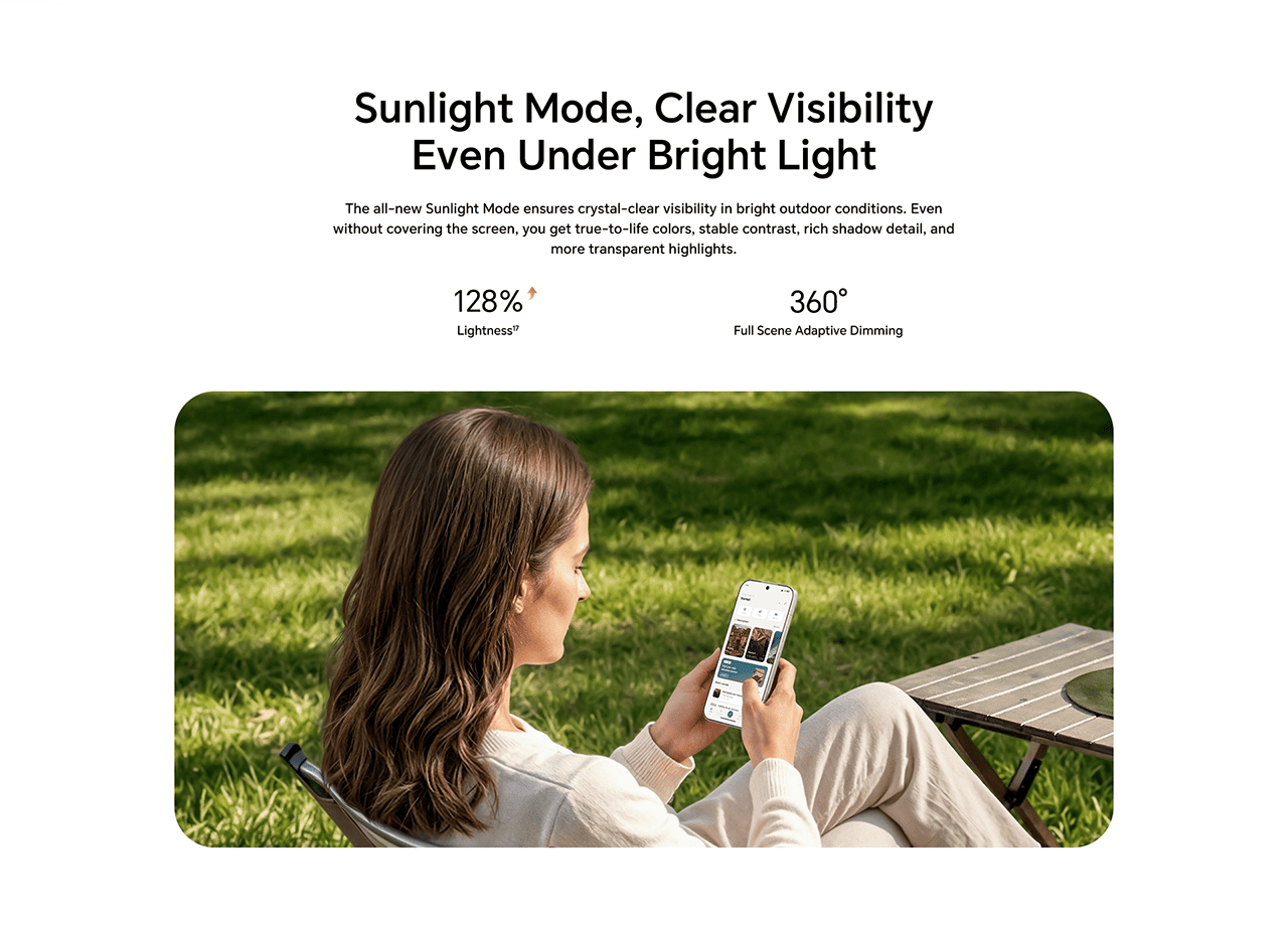 Sunlight Mode, Clear Visibility Even Under Bright Light