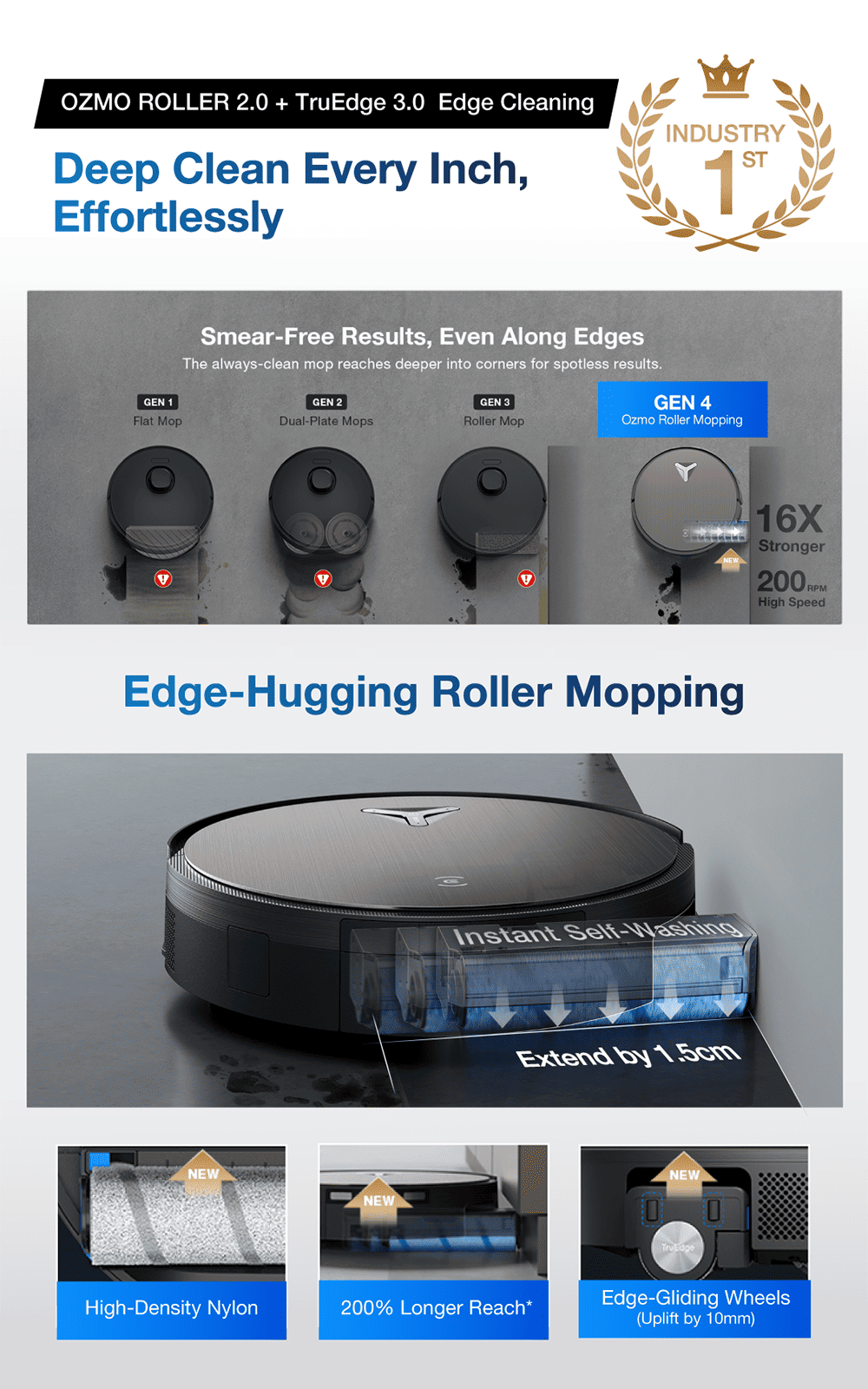 OZMO ROLLER 2.0 + TruEdge 3.0 Edge Cleaning