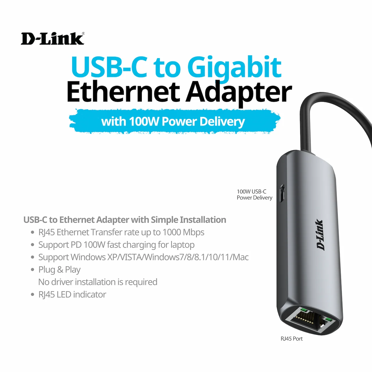 USB-C to Gigabit Ethernet Adapter