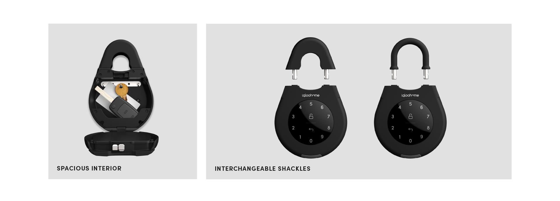 Spacious Interior & Interchangeable Shackles