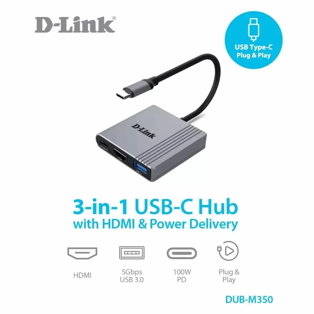 3-in-1 USB-C Hub with HDMI & Power Delivery