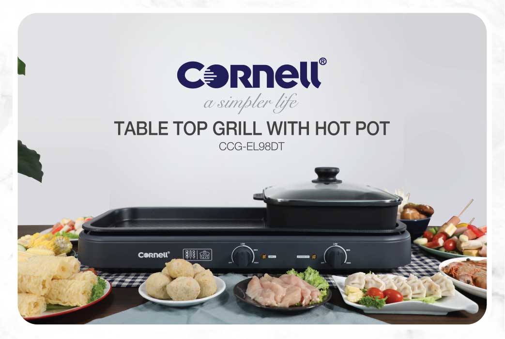 Cornell Table Top Grill with Hot Pot CCG-EL98DT