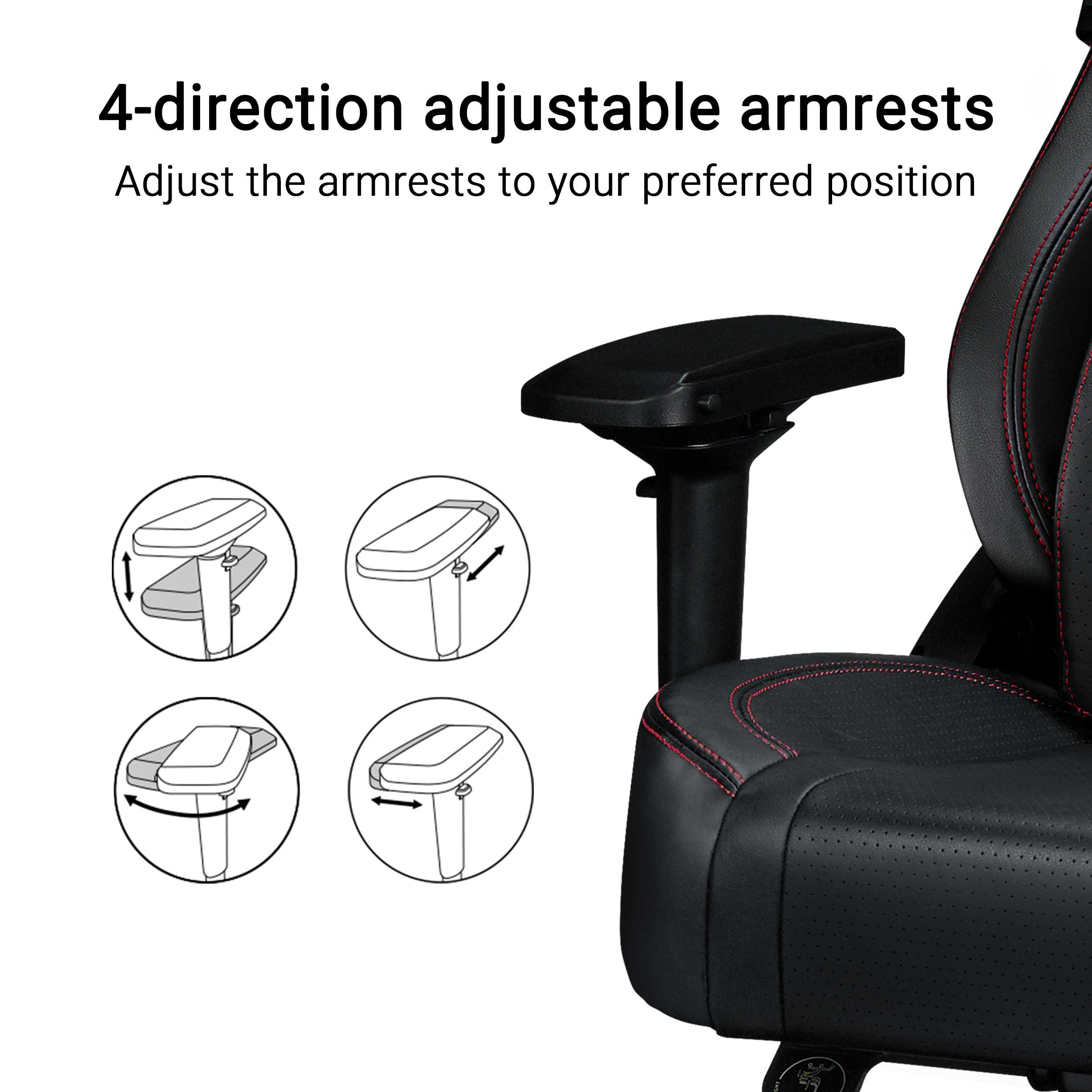 4-direction adjustable armrests
