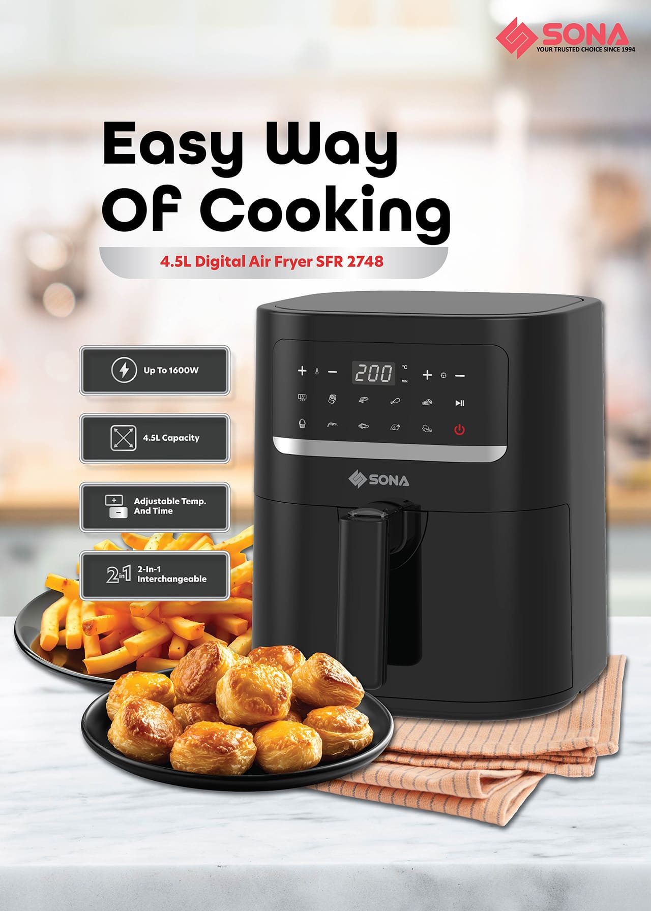 4.5L Digital Air Fryer SFR 2748