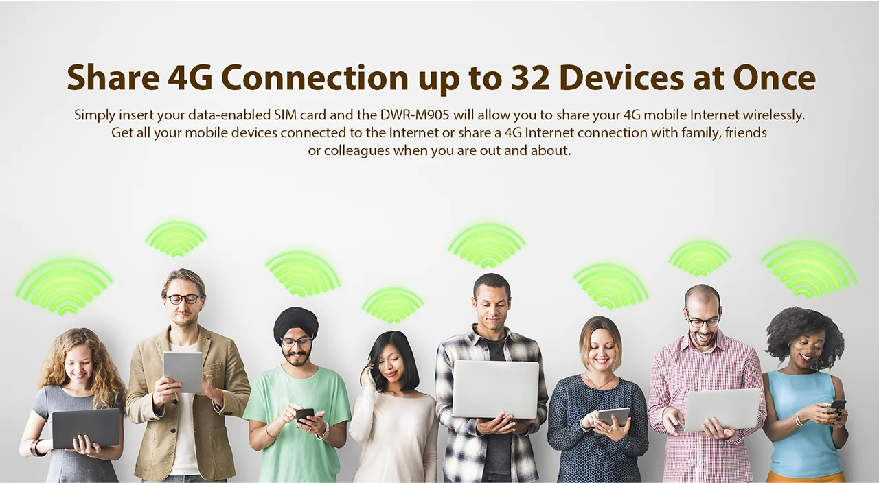 Share 4G Connection up to 32 Devices at Once