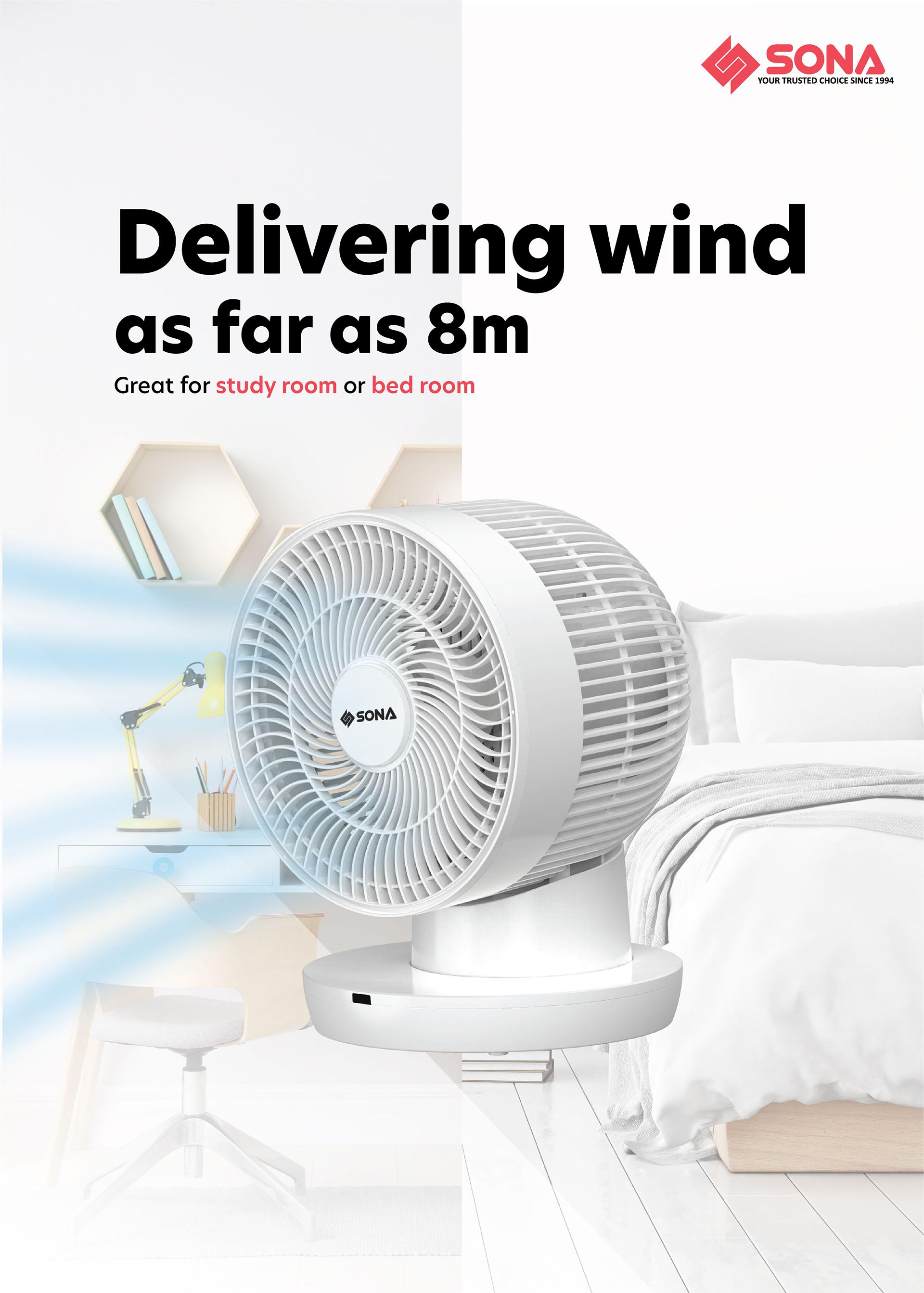 Delivering wind as far as 8m