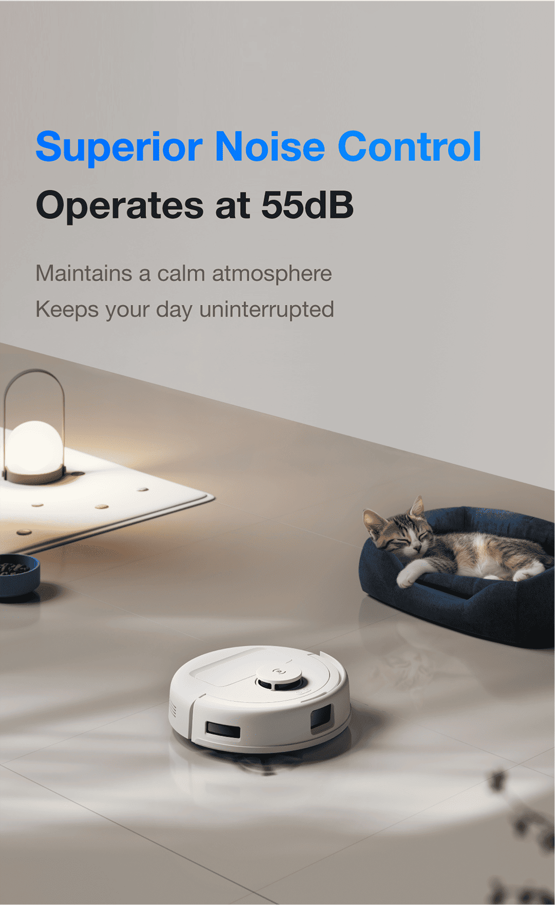 Superior Noise Control Operates at 55dB